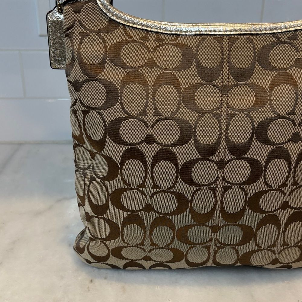 Coach Crossbody Purse Handbag Penelope Jacquard Signature Logo Hippie Bag - Picture 5 of 15